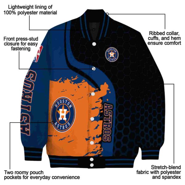 houston astros hexagonal pattern blue black jacket new arrival
