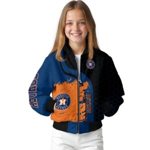 houston astros hexagonal pattern blue black jacket top rated