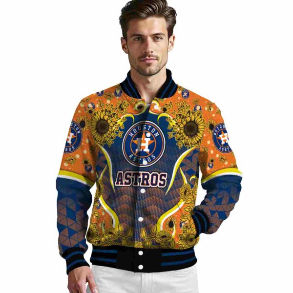 houston astros sunflower bloom blue yellow jacket high quality
