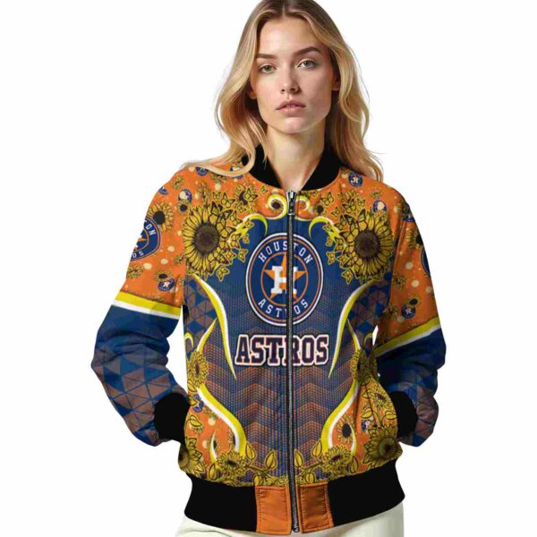 houston astros sunflower bloom blue yellow jacket latest model