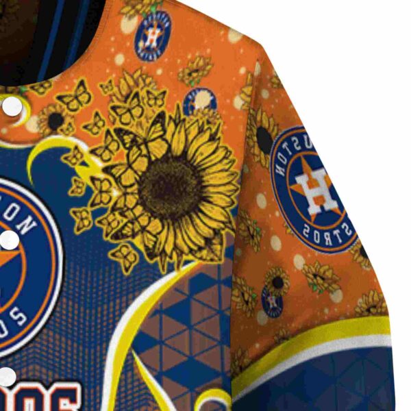 houston astros sunflower bloom blue yellow jacket premium grade