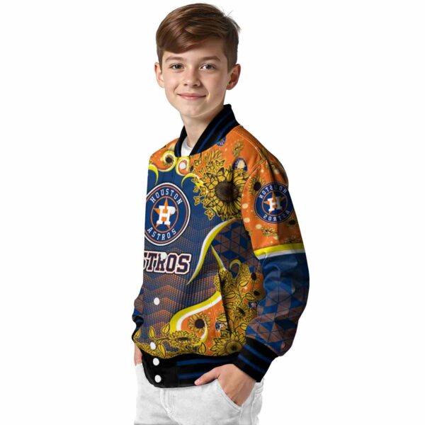 houston astros sunflower bloom blue yellow jacket trendy