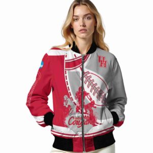 houston cougars baseball stitching gray white jacket latest model
