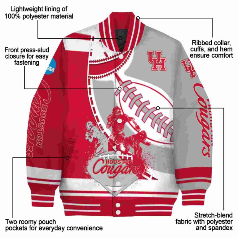 houston cougars baseball stitching gray white jacket new arrival