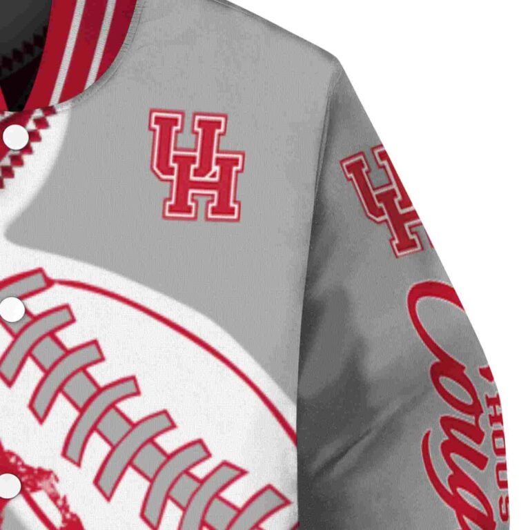 houston cougars baseball stitching gray white jacket premium grade