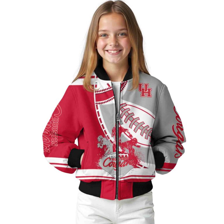 houston cougars baseball stitching gray white jacket top rated