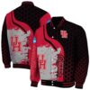 houston cougars hexagonal pattern red black jacket fashion forward