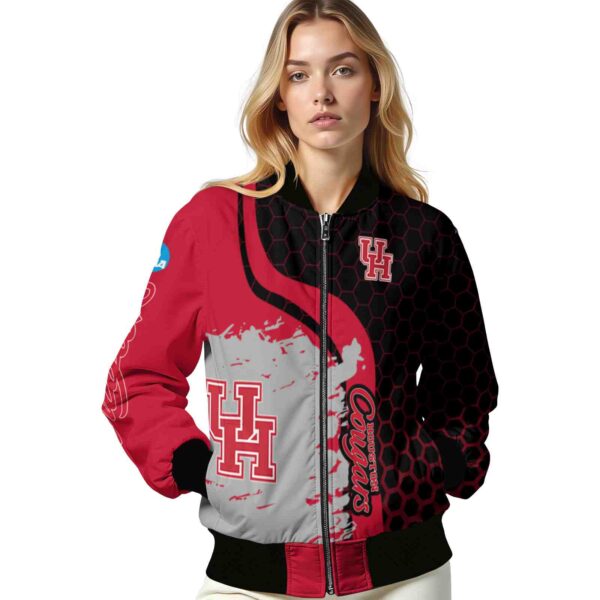houston cougars hexagonal pattern red black jacket latest model