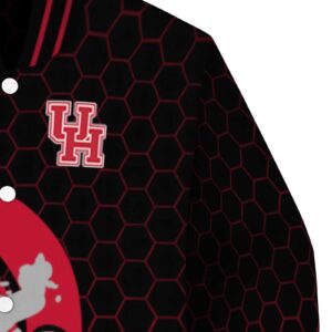 houston cougars hexagonal pattern red black jacket premium grade