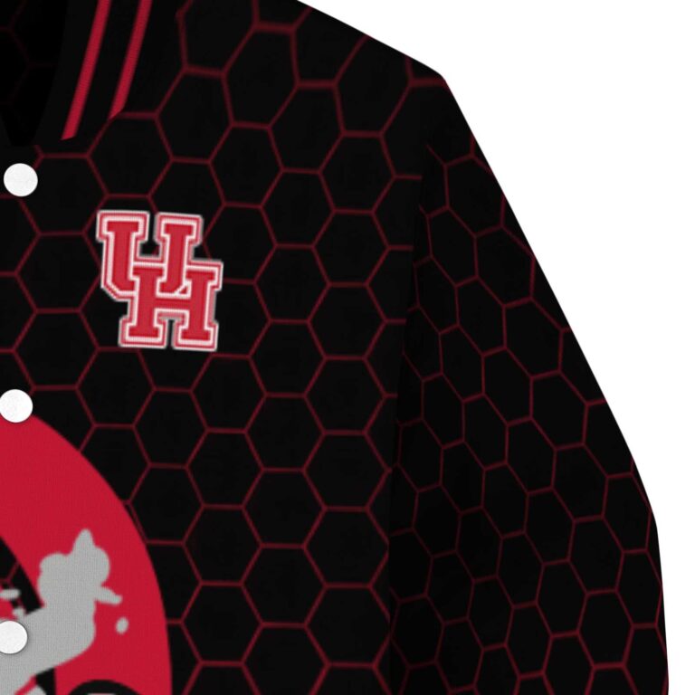 houston cougars hexagonal pattern red black jacket premium grade
