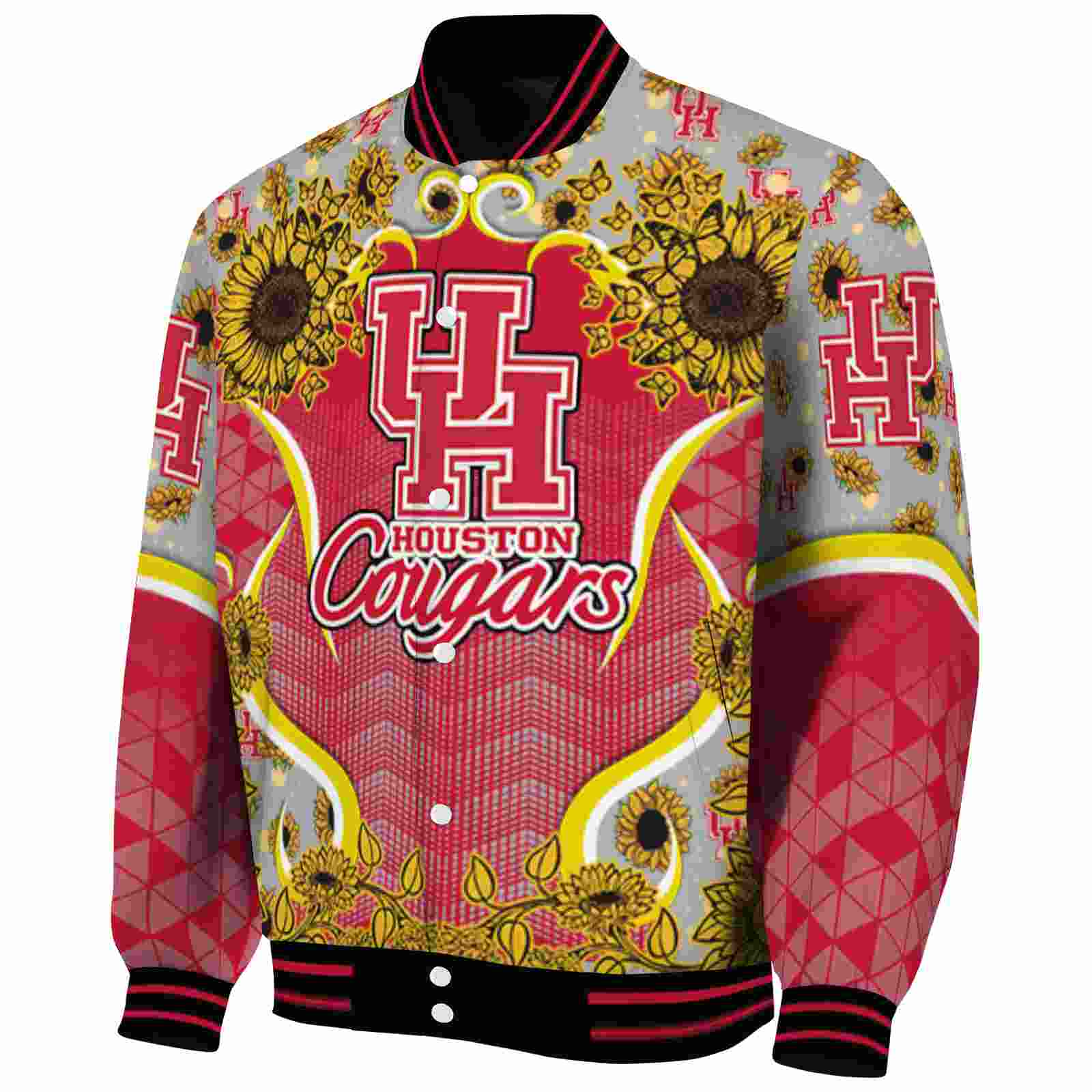 houston cougars sunflower bloom red yellow jacket best selling houston cougars sunflower bloom red yellow jacket best selling