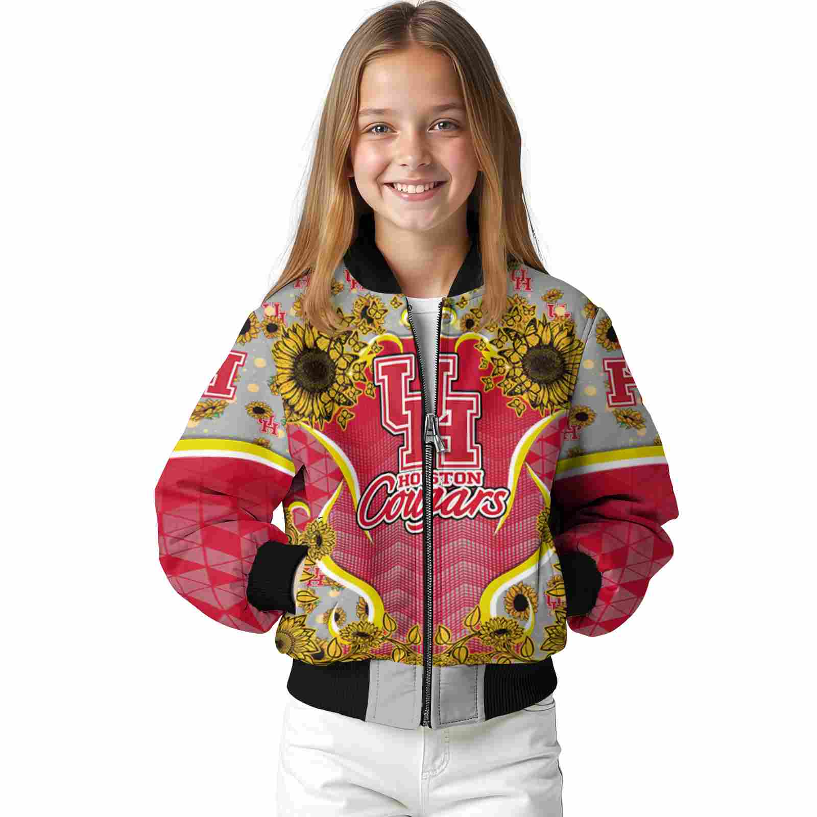 houston cougars sunflower bloom red yellow jacket top rated houston cougars sunflower bloom red yellow jacket top rated