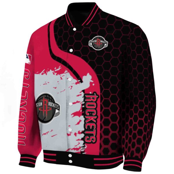 houston rockets hexagonal pattern red black jacket best selling
