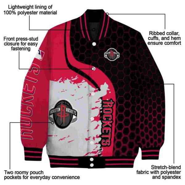 houston rockets hexagonal pattern red black jacket new arrival