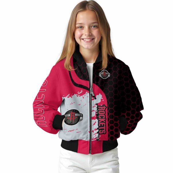 houston rockets hexagonal pattern red black jacket top rated