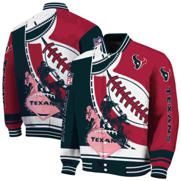 houston texans baseball stitching red white jacket fashion forward