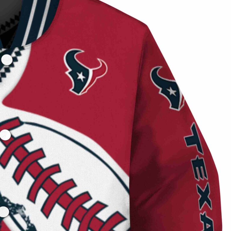 houston texans baseball stitching red white jacket premium grade