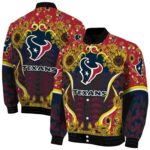 houston texans sunflower bloom blue yellow jacket best selling