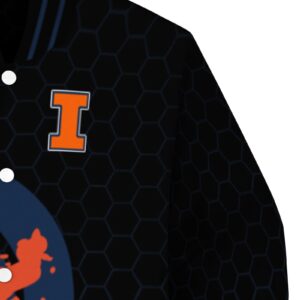 illinois fighting illini hexagonal pattern blue black jacket premium grade