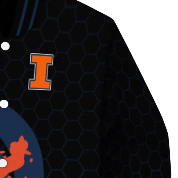 illinois fighting illini hexagonal pattern blue black jacket premium grade