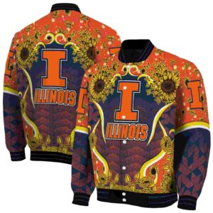 illinois fighting illini sunflower bloom blue yellow jacket fashion forward