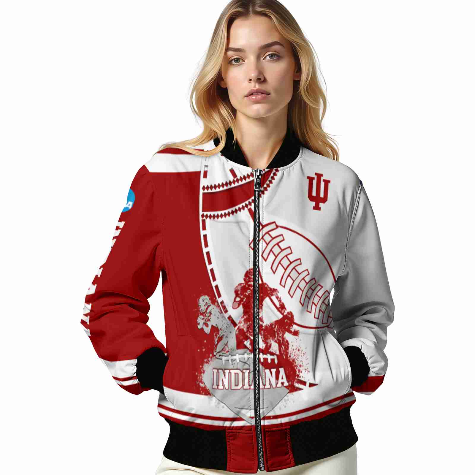 indiana hoosiers baseball stitching cream white jacket latest model indiana hoosiers baseball stitching cream white jacket latest model