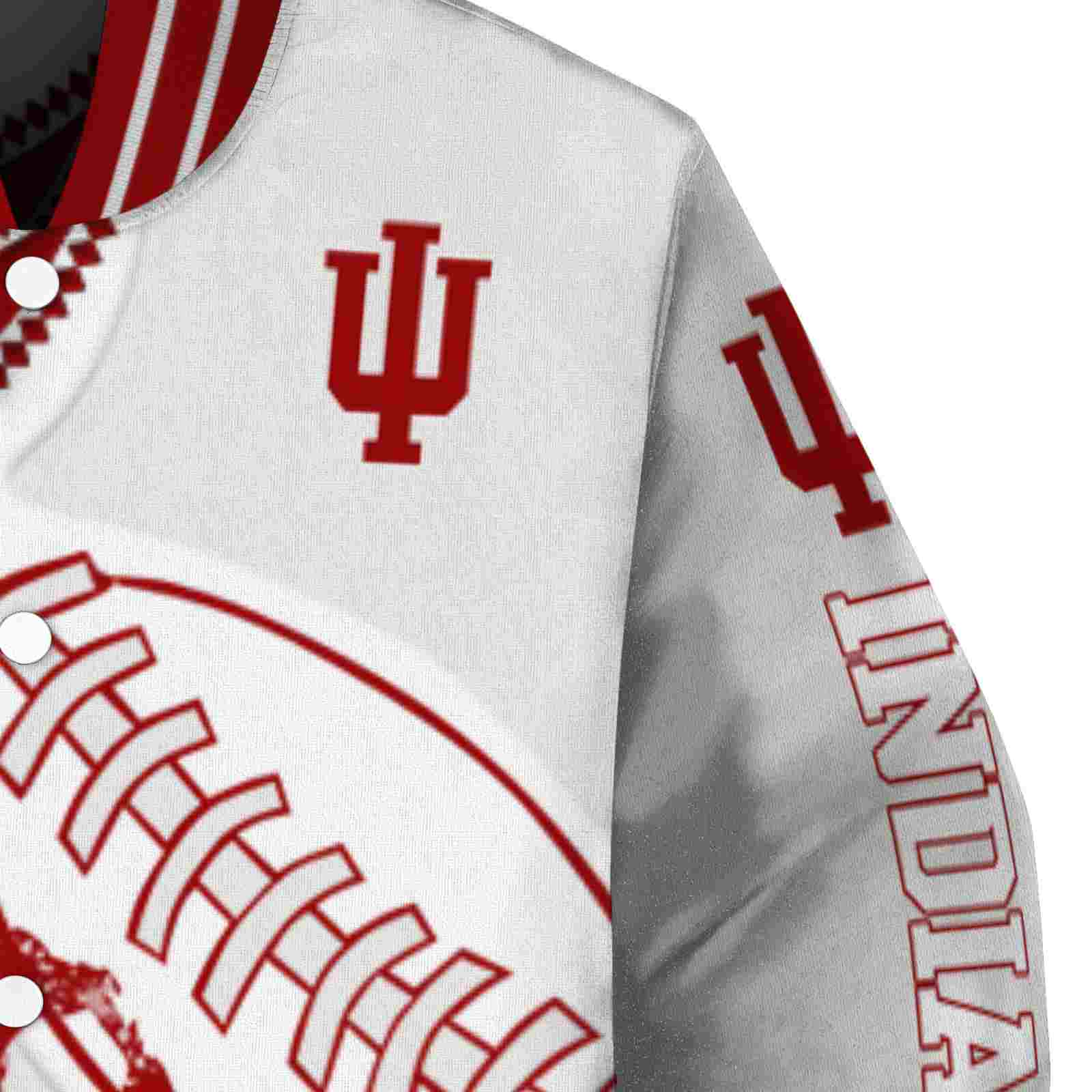 indiana hoosiers baseball stitching cream white jacket premium grade indiana hoosiers baseball stitching cream white jacket premium grade