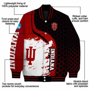 indiana hoosiers hexagonal pattern red black jacket new arrival
