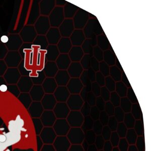 indiana hoosiers hexagonal pattern red black jacket premium grade