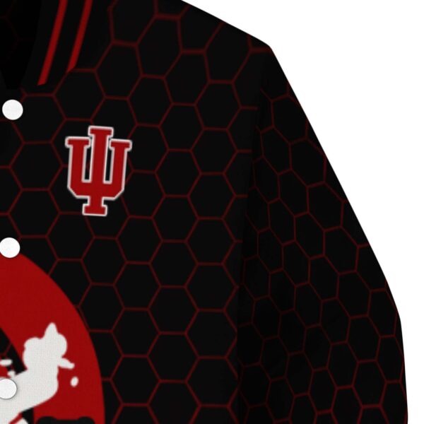 indiana hoosiers hexagonal pattern red black jacket premium grade