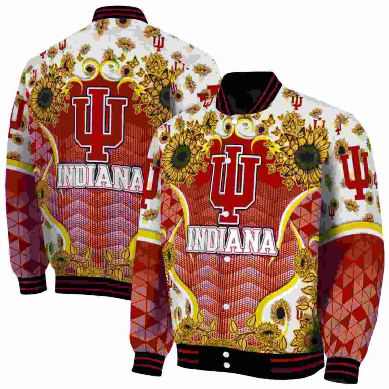indiana hoosiers sunflower bloom red yellow jacket fashion forward