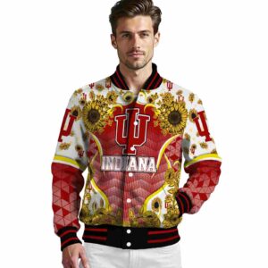 indiana hoosiers sunflower bloom red yellow jacket high quality