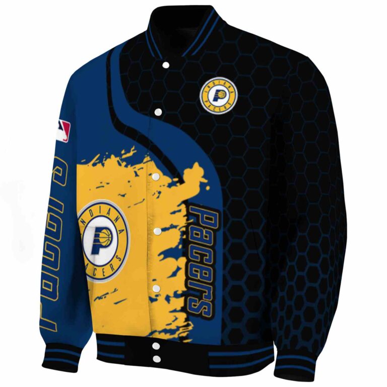 indiana pacers hexagonal pattern blue black jacket best selling