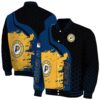 indiana pacers hexagonal pattern blue black jacket fashion forward