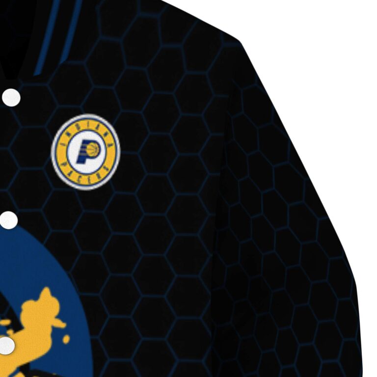 indiana pacers hexagonal pattern blue black jacket premium grade