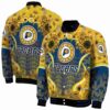 indiana pacers sunflower bloom blue yellow jacket fashion forward