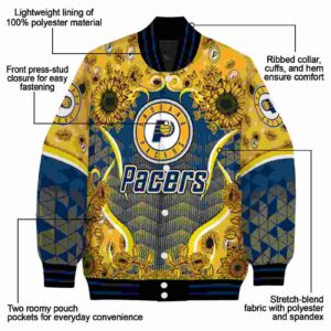 indiana pacers sunflower bloom blue yellow jacket new arrival