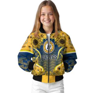 indiana pacers sunflower bloom blue yellow jacket top rated