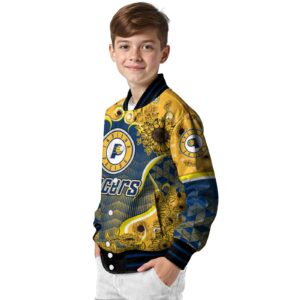 indiana pacers sunflower bloom blue yellow jacket trendy