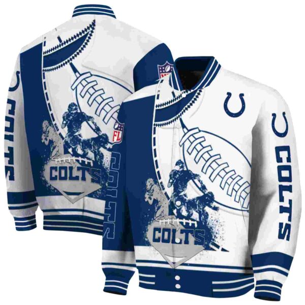 indianapolis colts baseball stitching white jacket fashion forward