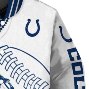 indianapolis colts baseball stitching white jacket premium grade