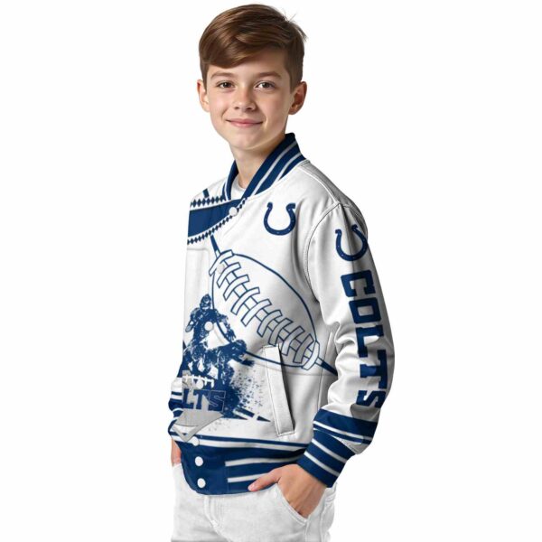 indianapolis colts baseball stitching white jacket trendy