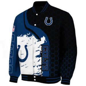 indianapolis colts hexagonal pattern blue black jacket best selling