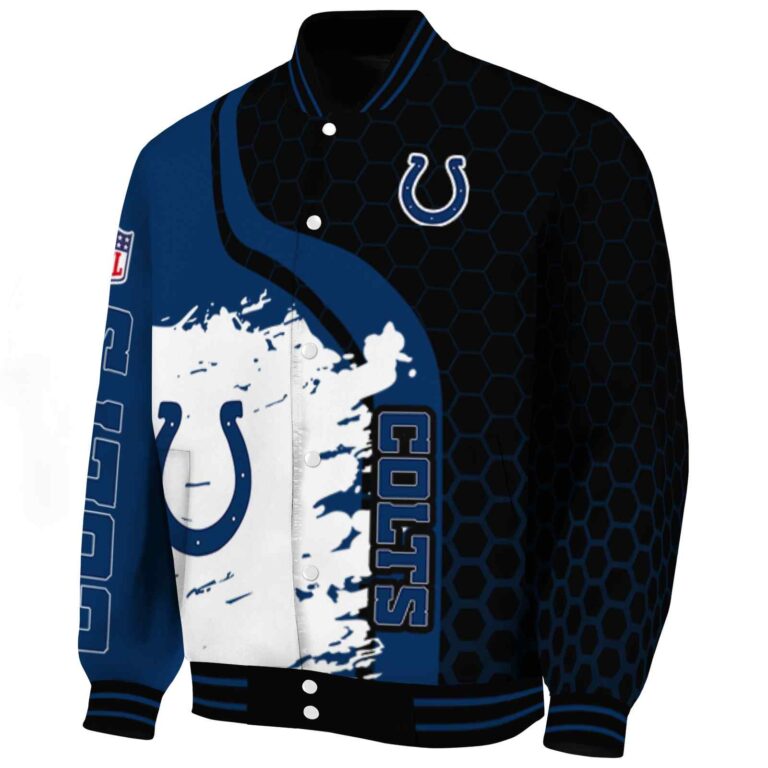 indianapolis colts hexagonal pattern blue black jacket best selling