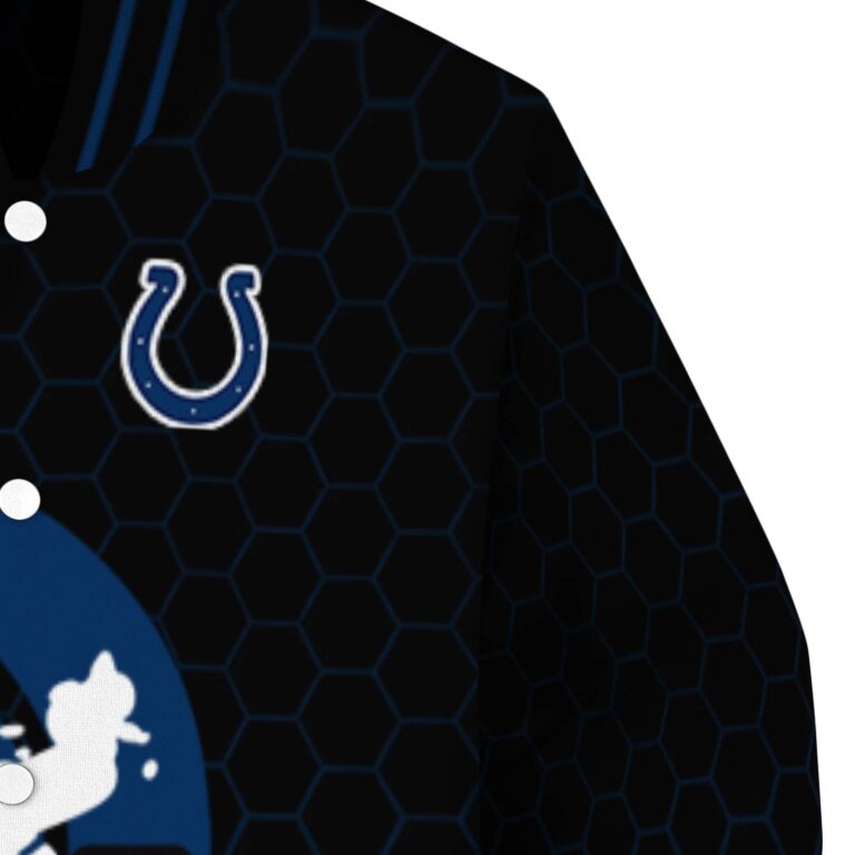 indianapolis colts hexagonal pattern blue black jacket premium grade