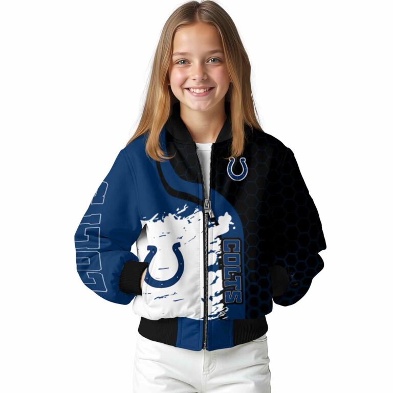 indianapolis colts hexagonal pattern blue black jacket top rated