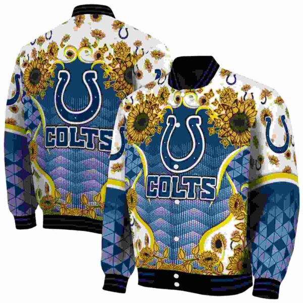 indianapolis colts sunflower bloom blue yellow jacket fashion forward