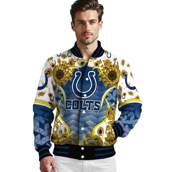 indianapolis colts sunflower bloom blue yellow jacket high quality