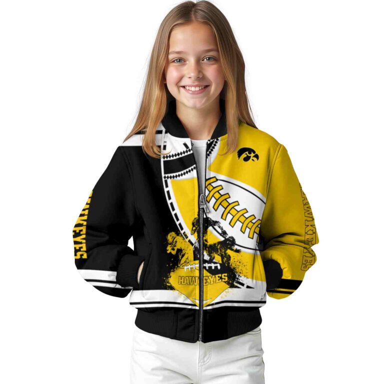 iowa hawkeyes baseball stitching gold white jacket top rated