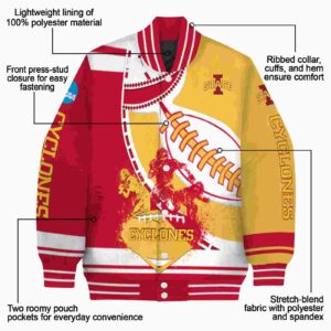 iowa state cyclones baseball stitching gold white jacket new arrival